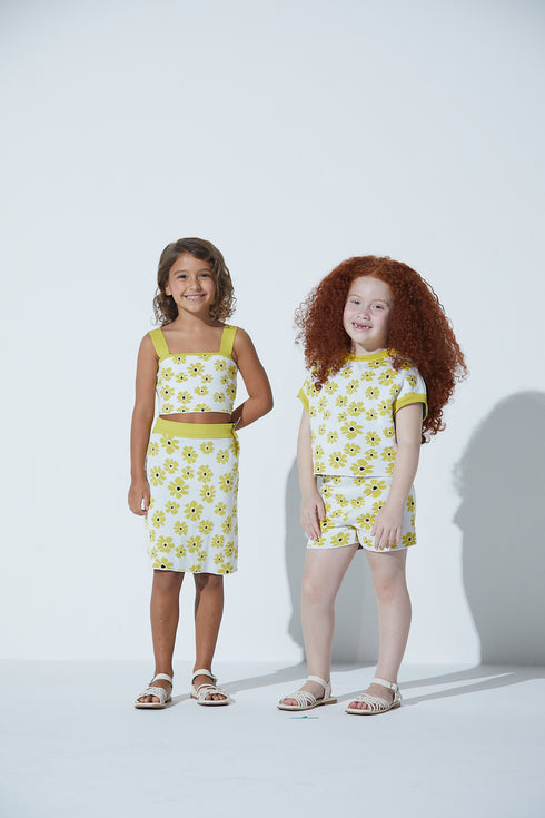 Blusa Box Infantil Em Tricot Flor Pau Brasil